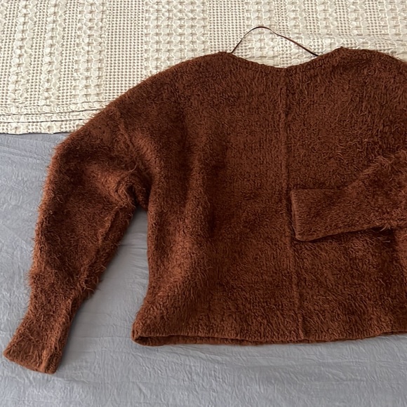 FREE PEOPLE BROWN FUZZY SWEATER S - Picture 10 of 10